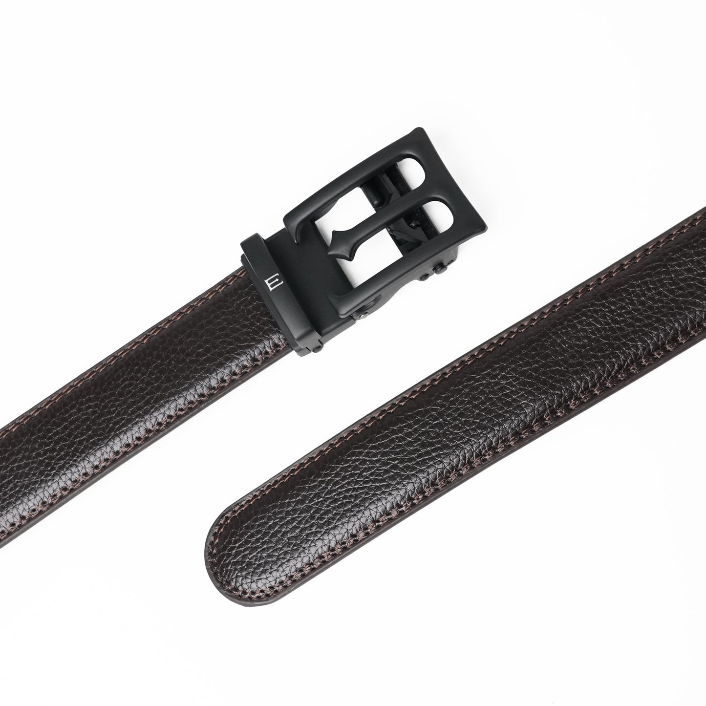 Plus size - Modena - Matte Black - Vegan leather Men’s belt (47" - 60")