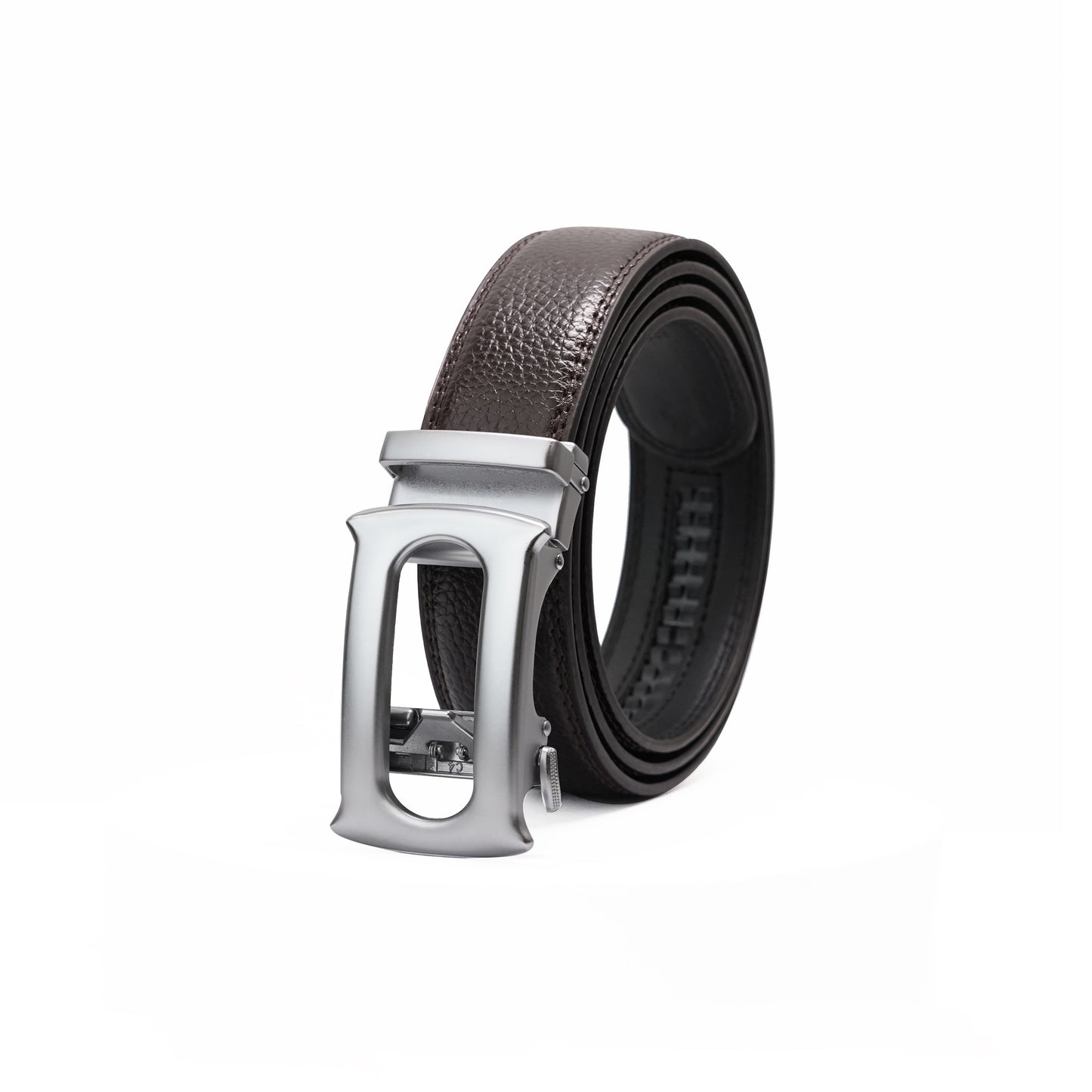 Plus Size - Oster - Brushed Silver - Vegan leather Men’s belt (47" - 60")