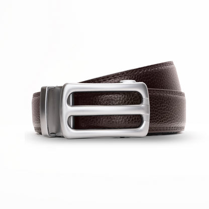 Bravano - Brushed Silver - Vegan leather Men’s belt (24" - 46")