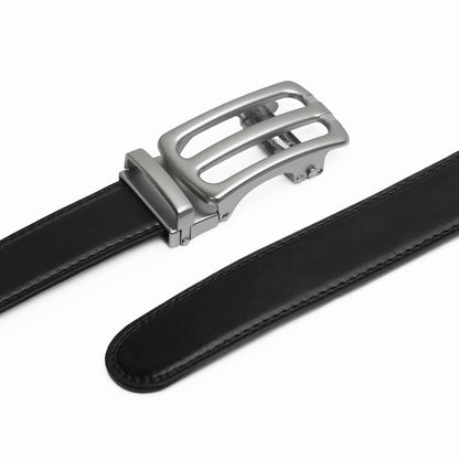 Bravano - Brushed Silver - Vegan leather Men’s belt (24" - 46")