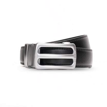 Bravano - Brushed Silver - Vegan leather Men’s belt (24" - 46")