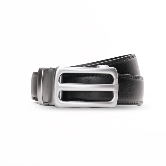 Bravano - Brushed Silver - Vegan leather Men’s belt (24" - 46")