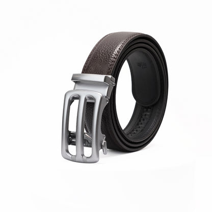 Bravano - Brushed Silver - Vegan leather Men’s belt (24" - 46")