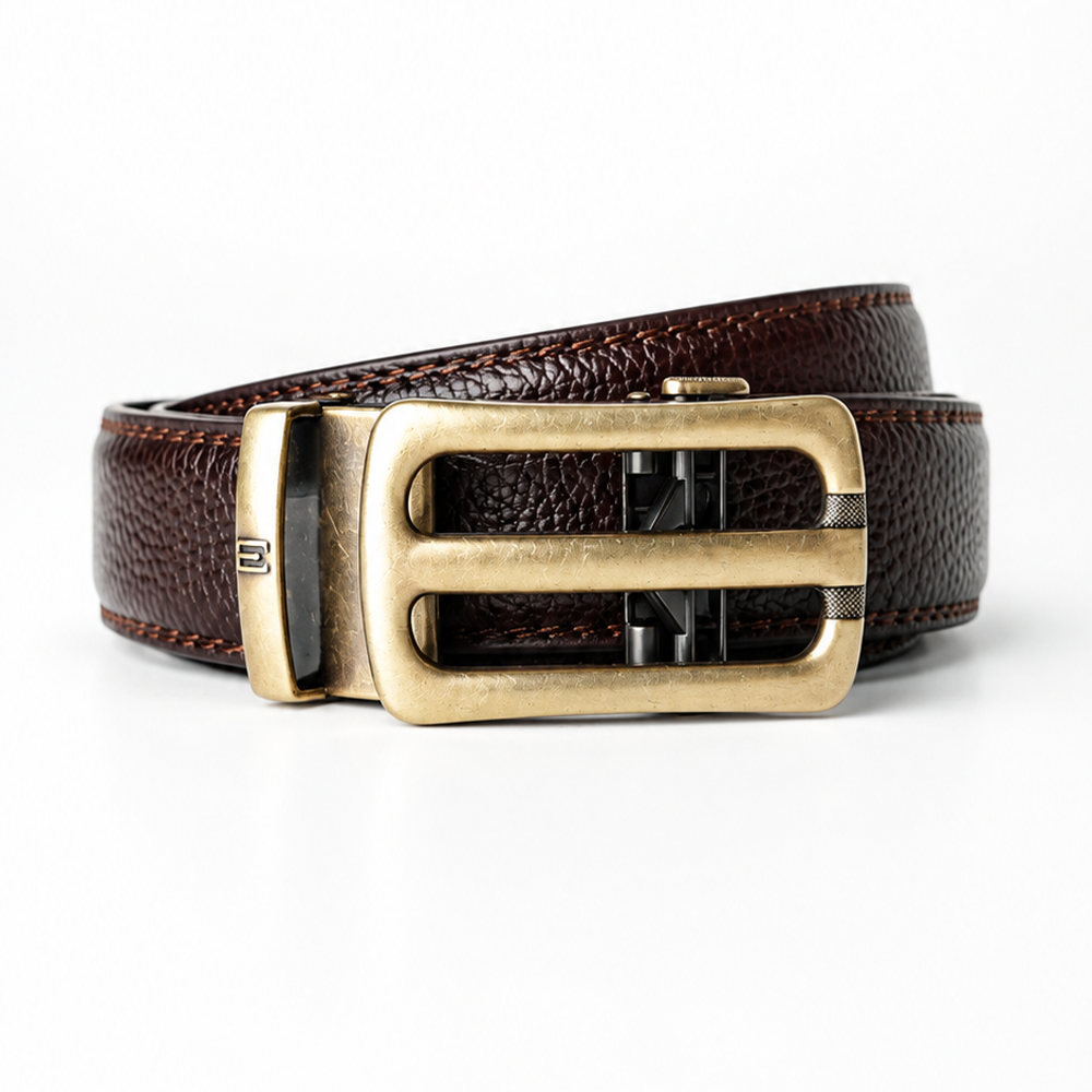 Bravano brushed bronze Vegan leather Men’s belt (47" - 60")