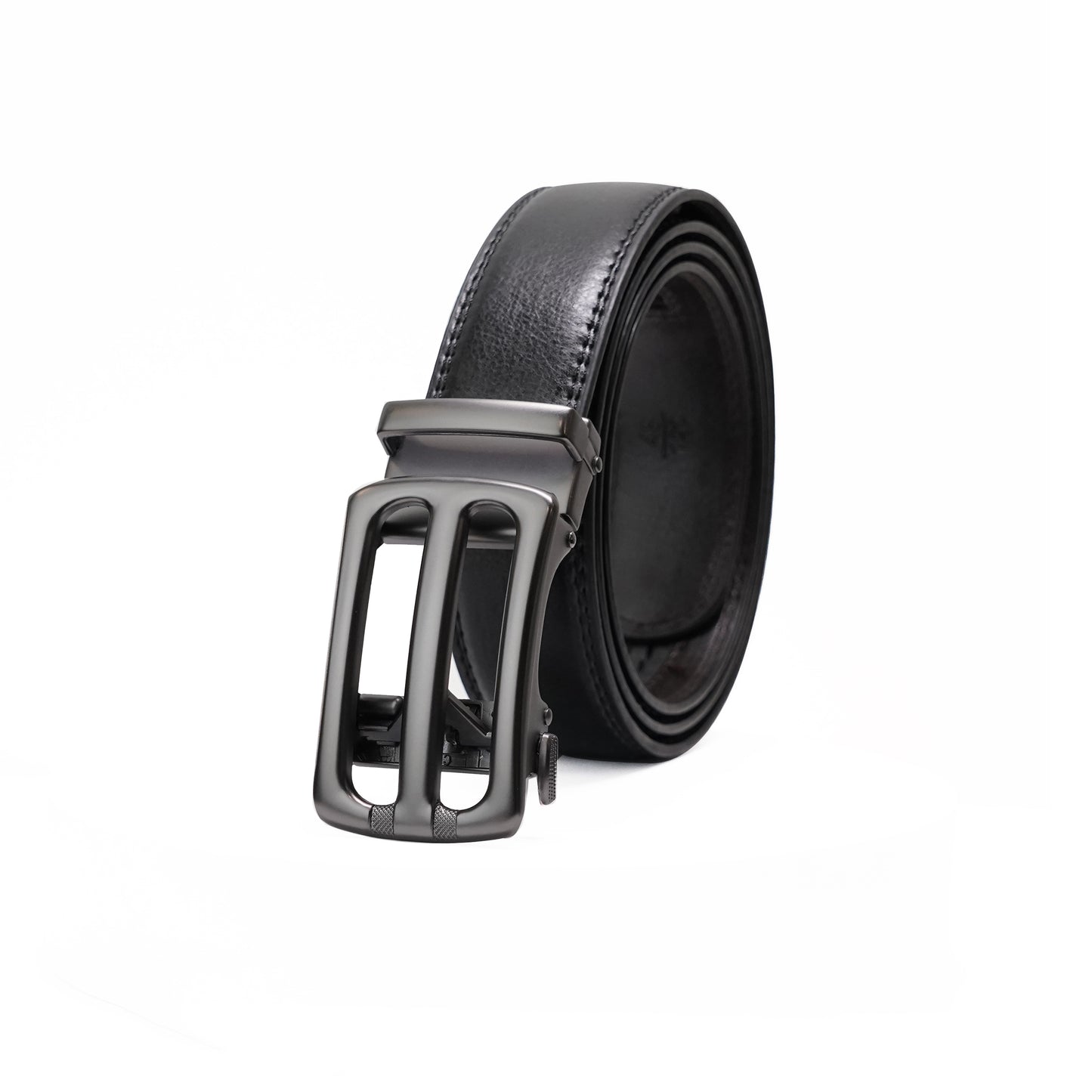 Plus Size - Bravano - Gun Metal - Vegan leather Men’s belt (47" - 60")