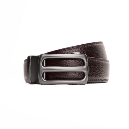 Plus Size - Bravano - Gun Metal - Vegan leather Men’s belt (47" - 60")
