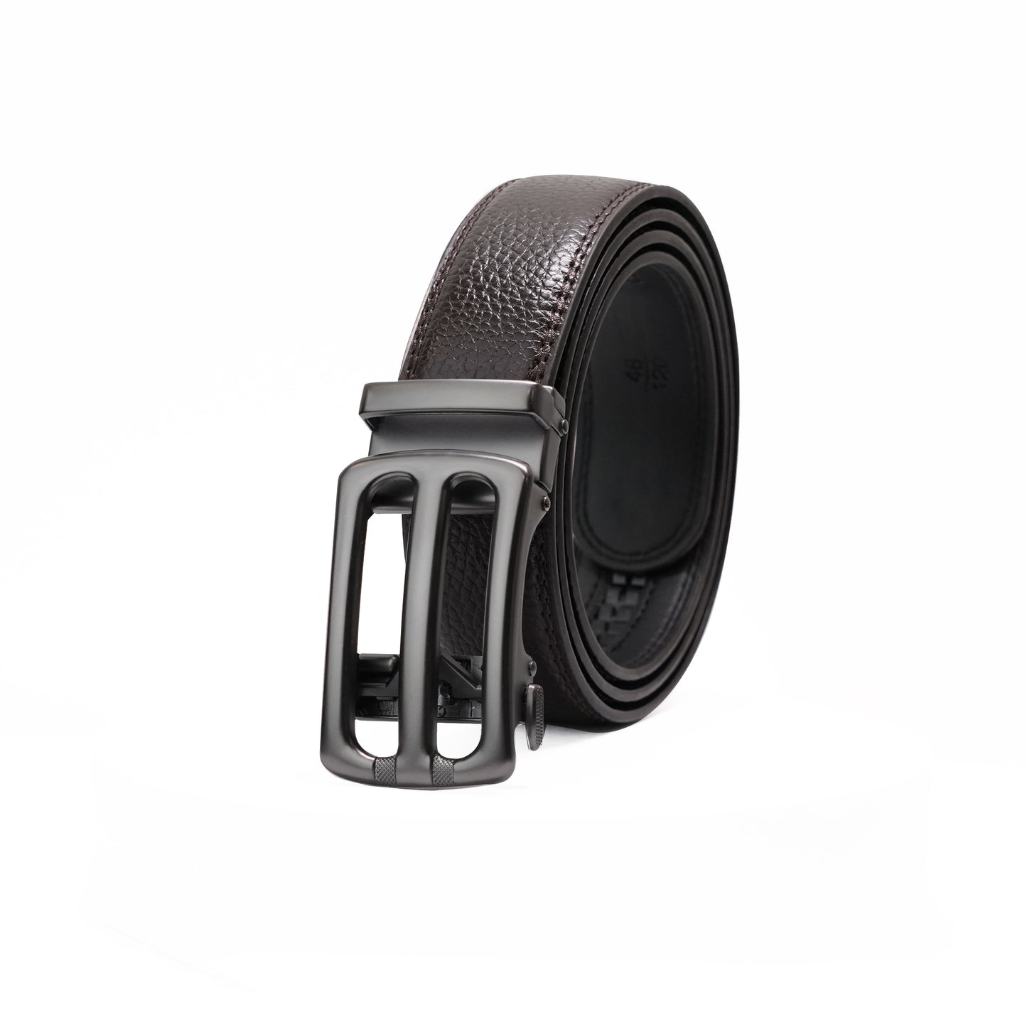 Plus Size - Bravano - Gun Metal - Vegan leather Men’s belt (47" - 60")