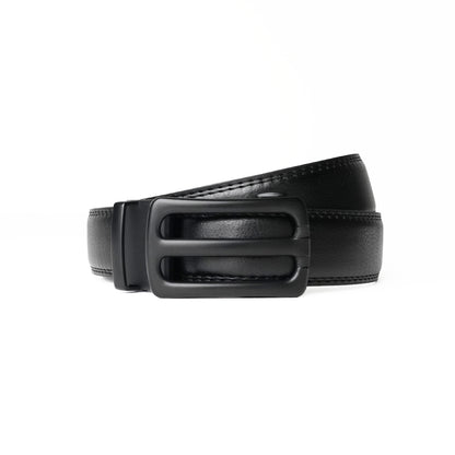 Plus Size - Bravano - Matte Black - Vegan leather Men’s belt (47" - 60")