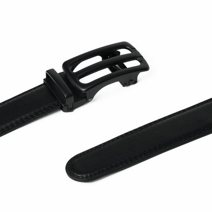 Plus Size - Bravano - Matte Black - Vegan leather Men’s belt (47" - 60")