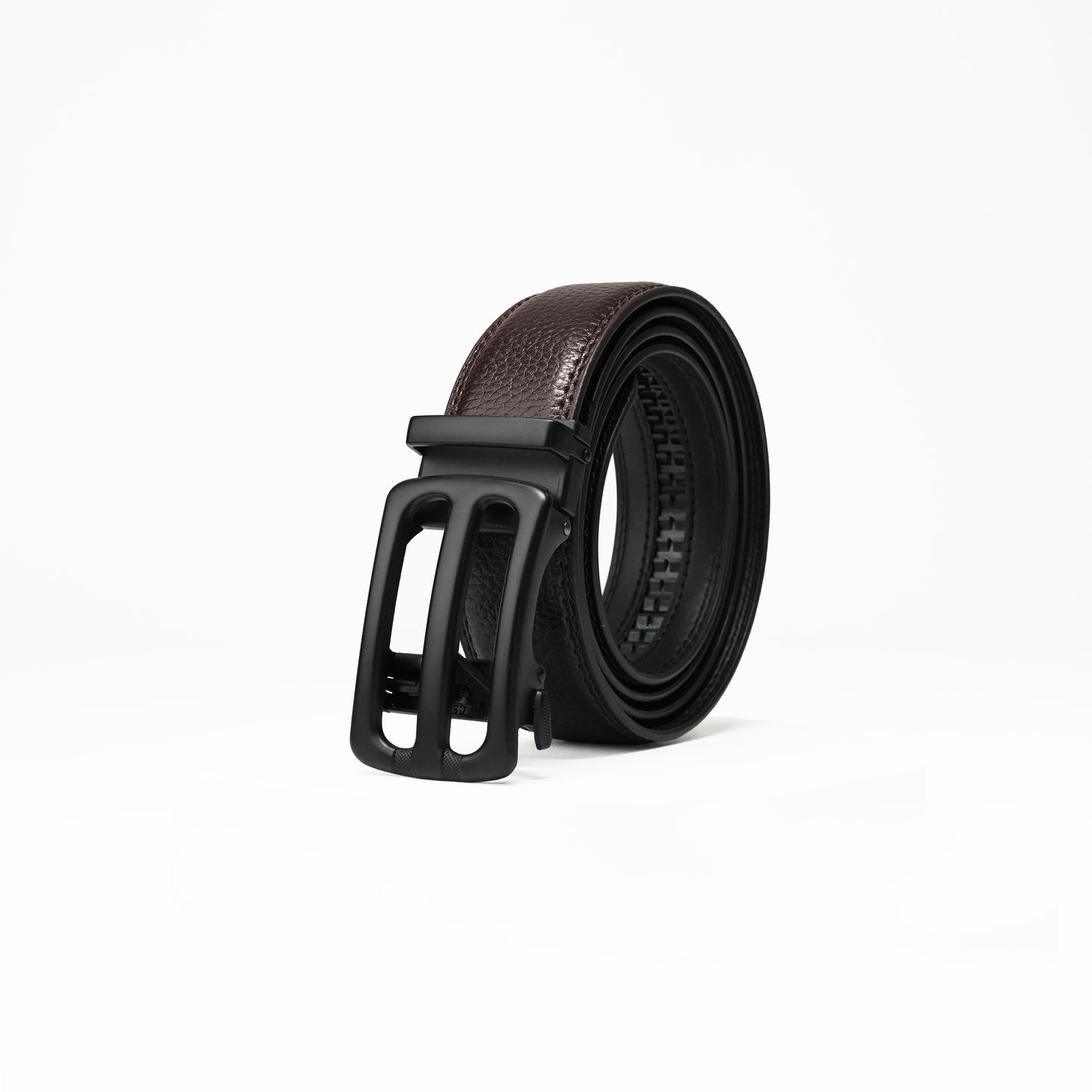 Plus Size - Bravano - Matte Black - Vegan leather Men’s belt (47" - 60")