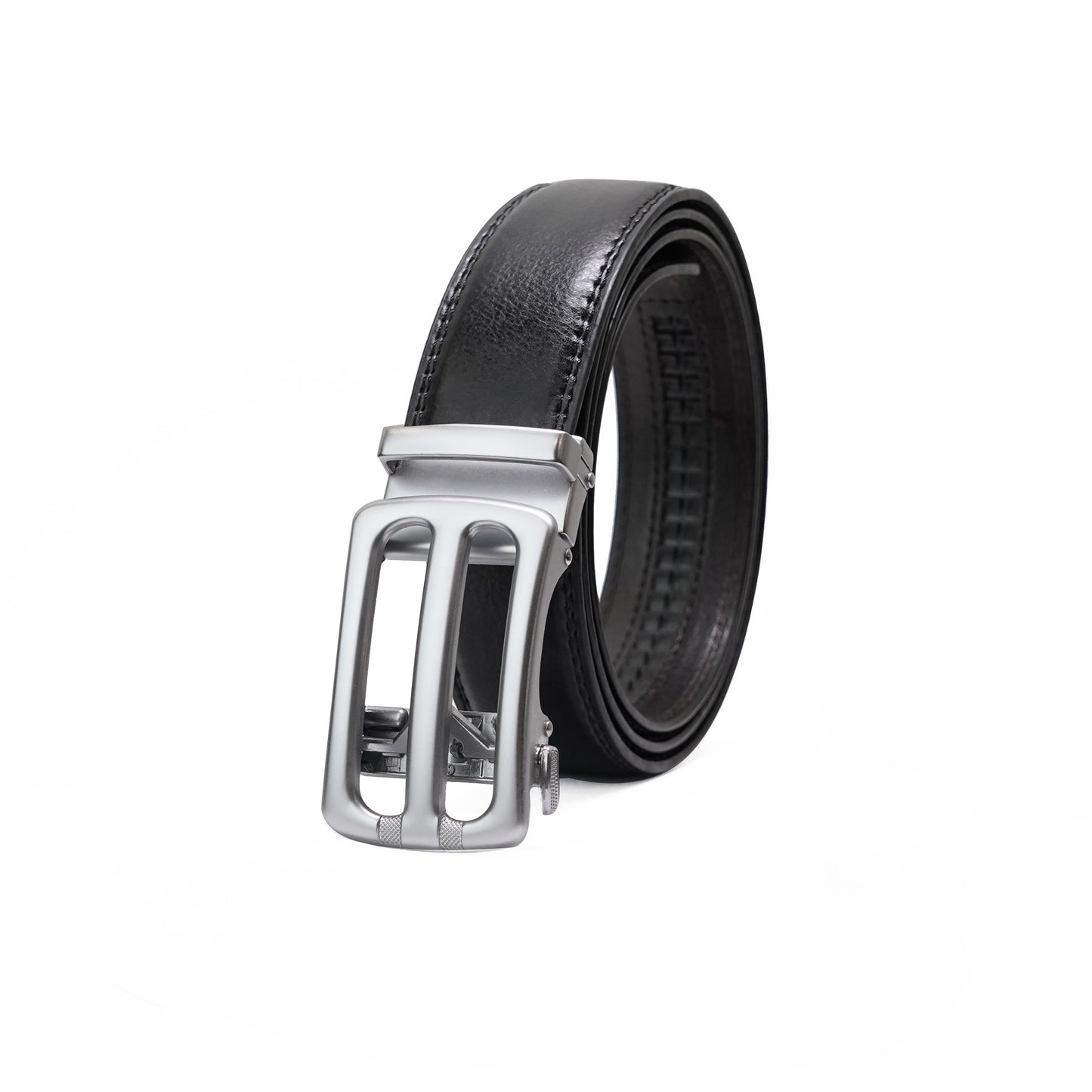 Plus Size - Bravano - Brushed Silver - Vegan leather Men’s belt (47" - 60")