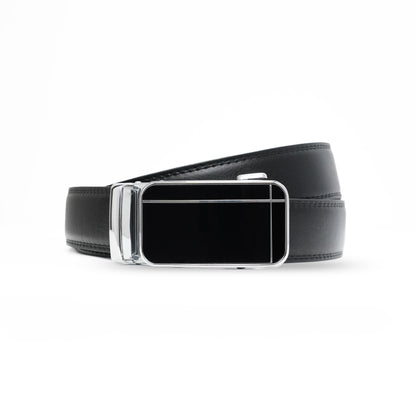 Cross Silver - Vegan leather Men’s belt (24" - 46")