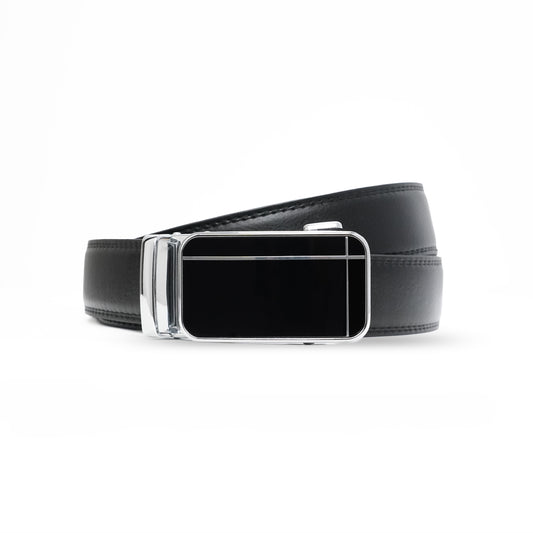 Cross Silver - Vegan leather Men’s belt (24" - 46")