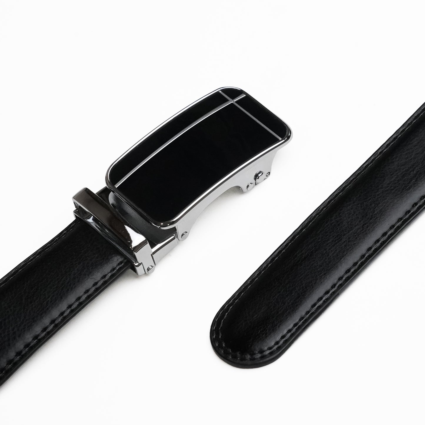 Cross Silver - Vegan leather Men’s belt (24" - 46")