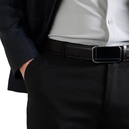 Cross Silver - Vegan leather Men’s belt (24" - 46")