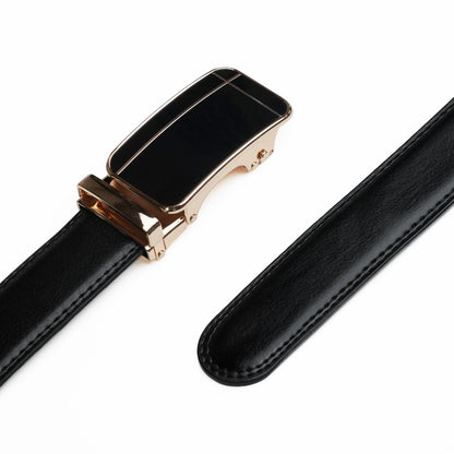 Plus Size - Cross Gold - Vegan leather Men’s belt (47" - 60")