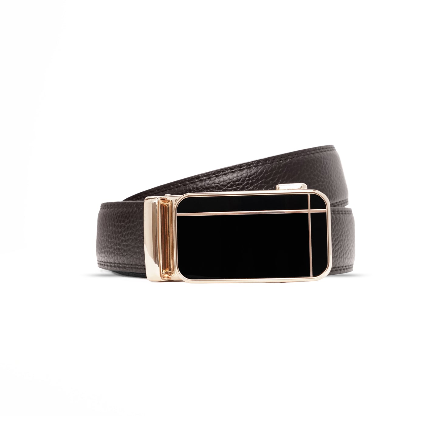 Plus Size - Cross Gold - Vegan leather Men’s belt (47" - 60")