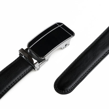 Plus Size - Cross Silver - Vegan leather Men’s belt (47" - 60")