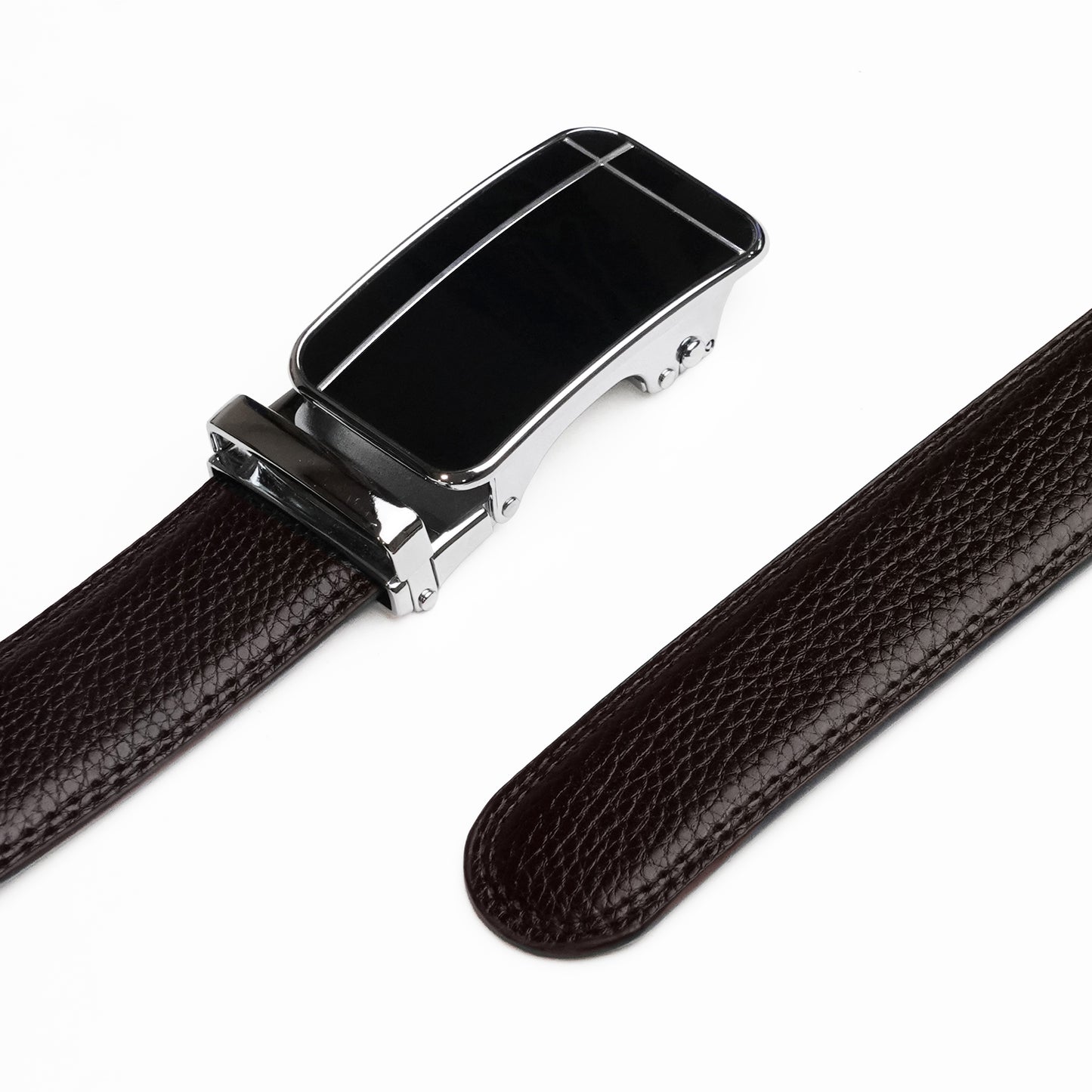 Cross Silver - Vegan leather Men’s belt (24" - 46")