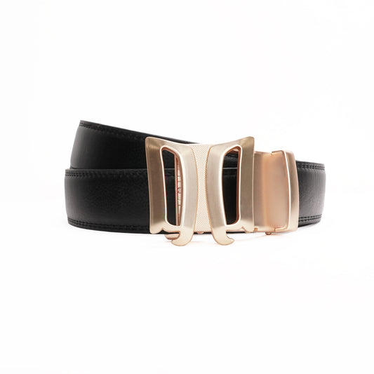 Infinia - Brushed Gold - Vegan leather Men’s belt (24" - 46")