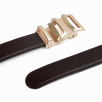 Infinia - Brushed Gold - Vegan leather Men’s belt (24" - 46")