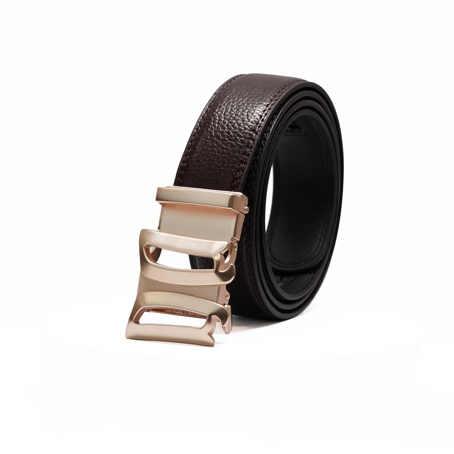 Infinia - Brushed Gold - Vegan leather Men’s belt (24" - 46")