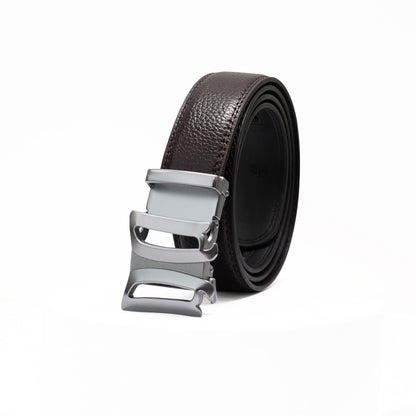 Infinia - Brushed Silver - Vegan leather Men’s belt (24" - 46")