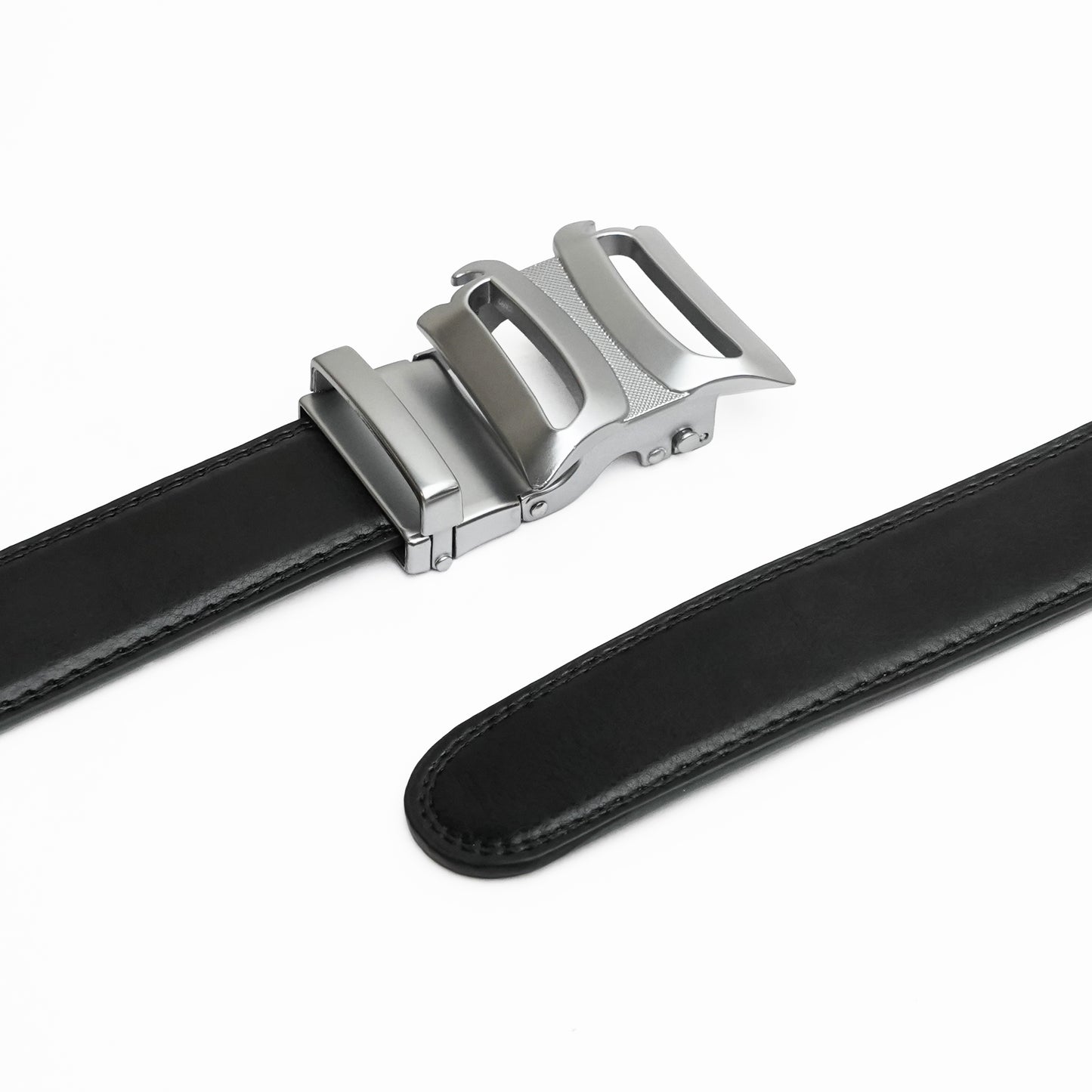 Infinia - Brushed Silver - Vegan leather Men’s belt (24" - 46")