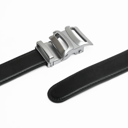 Infinia - Brushed Silver - Vegan leather Men’s belt (24" - 46")