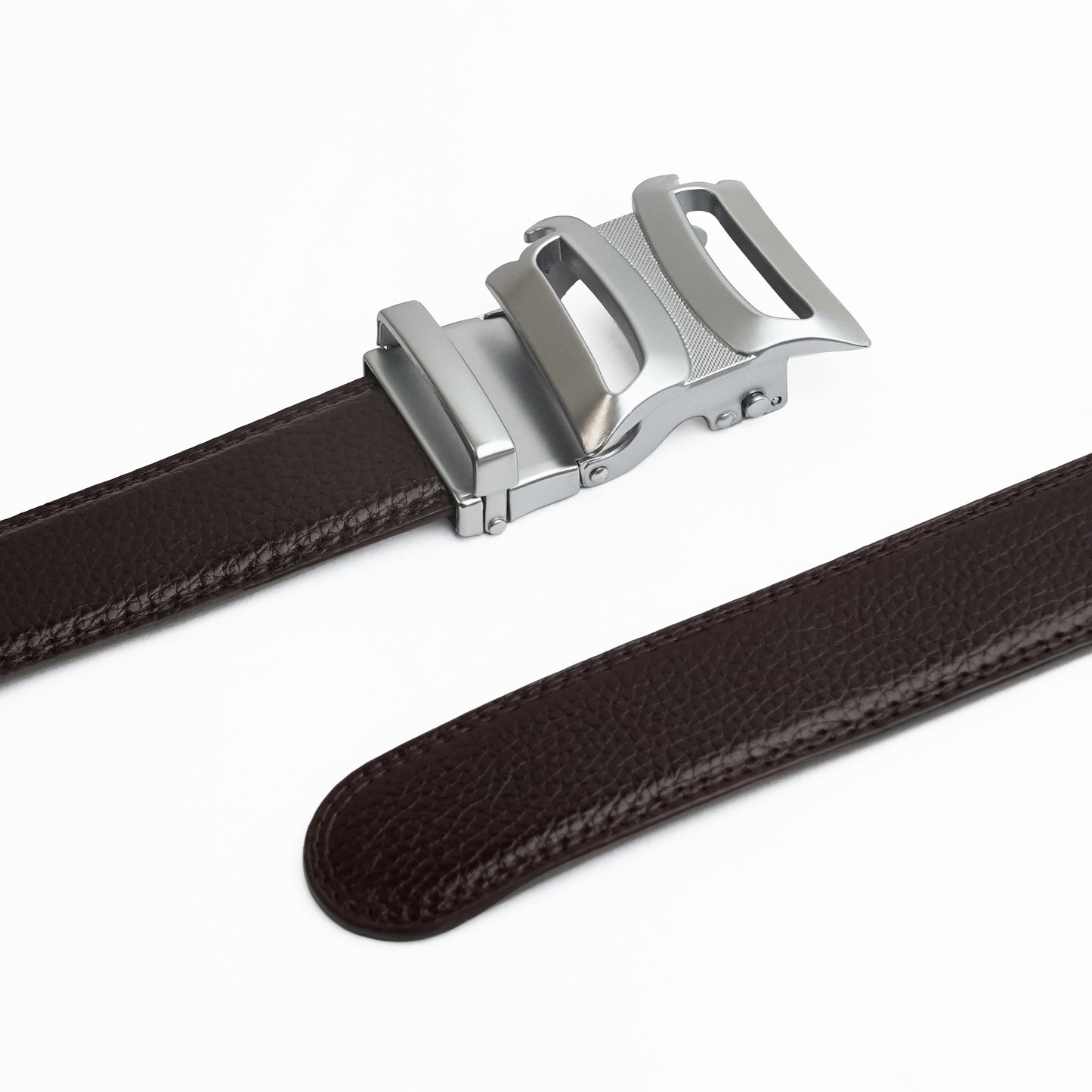 Infinia - Brushed Silver - Vegan leather Men’s belt (24" - 46")