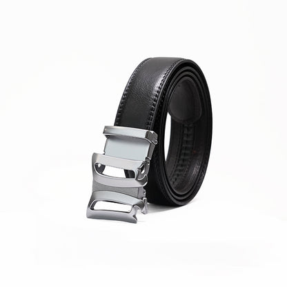 Infinia - Brushed Silver - Vegan leather Men’s belt (24" - 46")