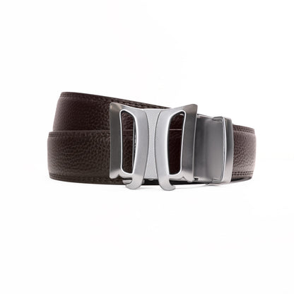 Infinia - Brushed Silver - Vegan leather Men’s belt (24" - 46")