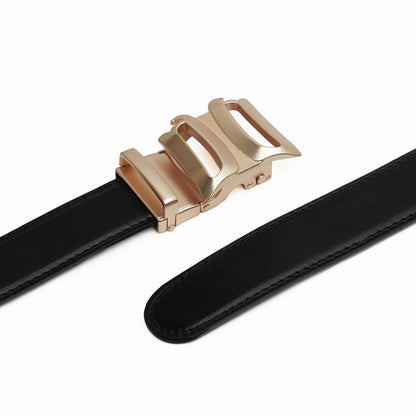 Plus Size - Infinia - Brushed Gold - Vegan leather Men’s belt (47" - 60")
