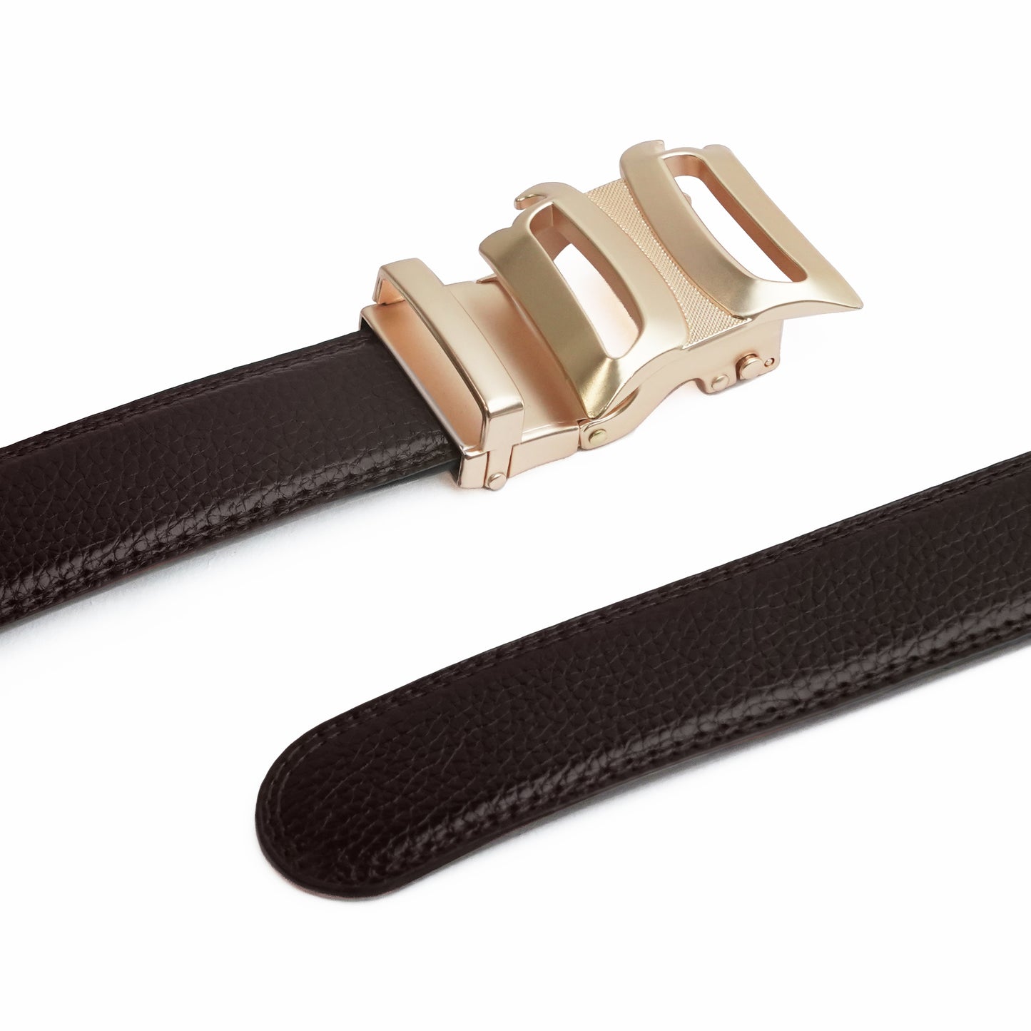 Plus Size - Infinia - Brushed Gold - Vegan leather Men’s belt (47" - 60")