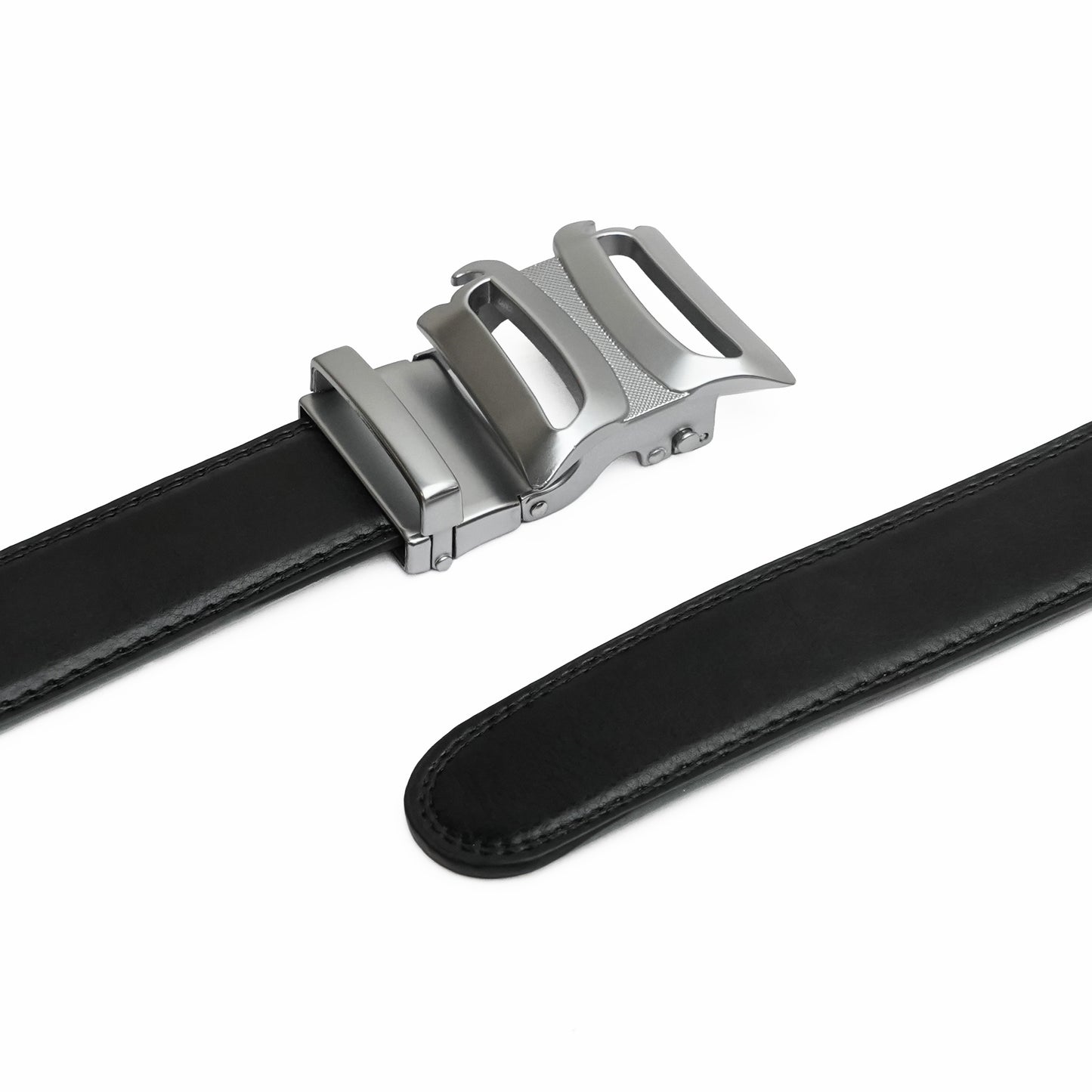 Plus Size - Infinia - Brushed Silver - Vegan leather Men’s belt (47" - 60")