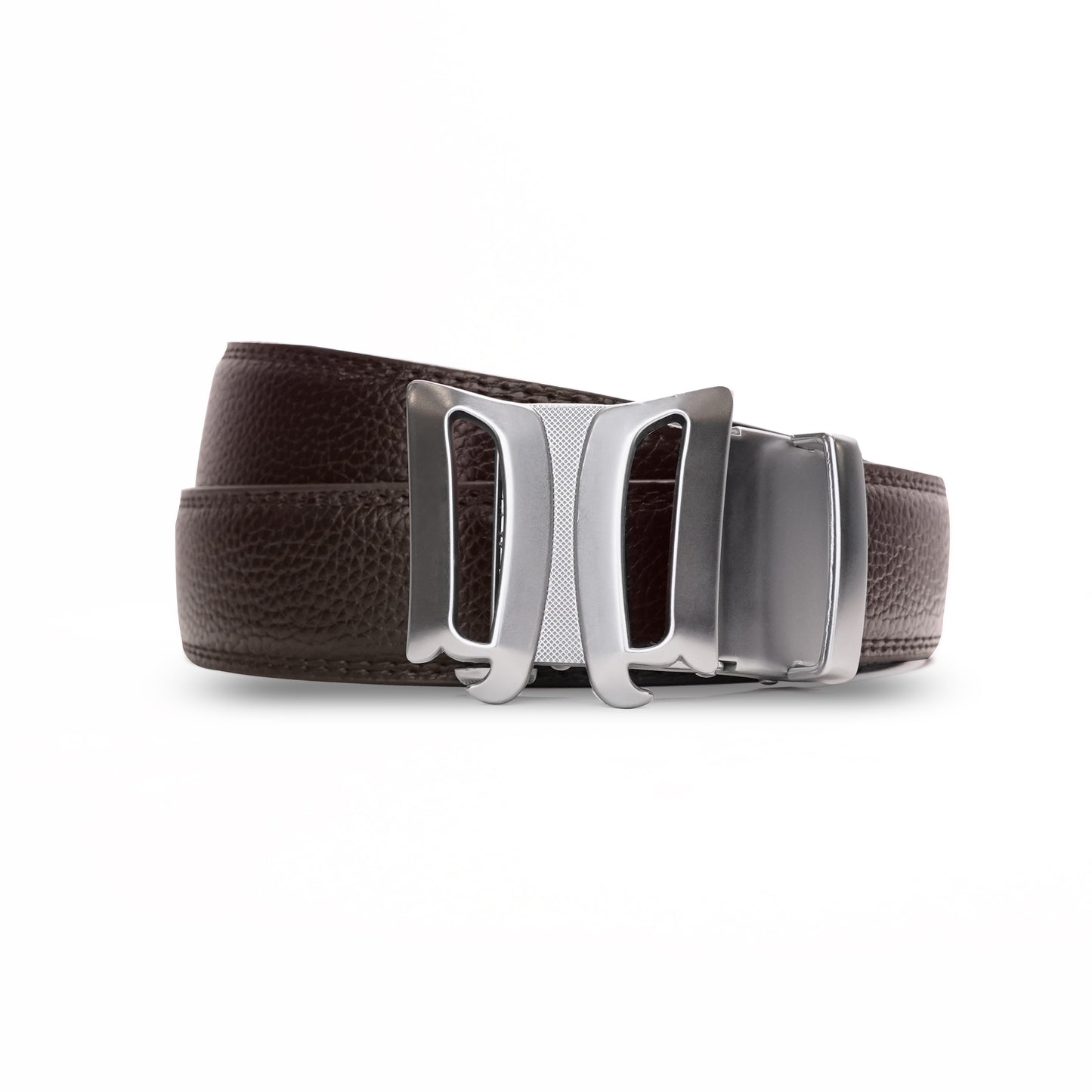 Plus Size - Infinia - Brushed Silver - Vegan leather Men’s belt (47" - 60")