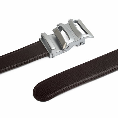 Plus Size - Infinia - Brushed Silver - Vegan leather Men’s belt (47" - 60")