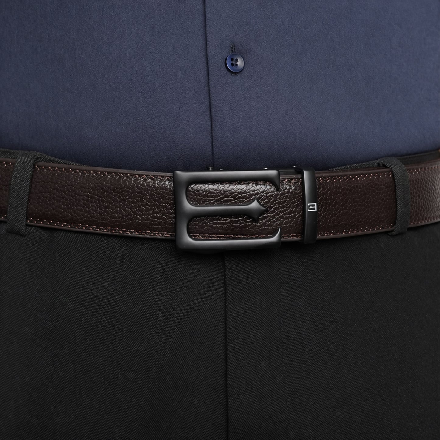 Modena - Matte Black - Vegan leather Men’s belt (24" - 46")