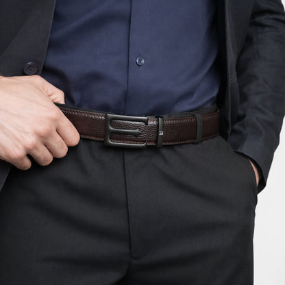 Modena - Matte Black - Vegan leather Men’s belt (24" - 46")