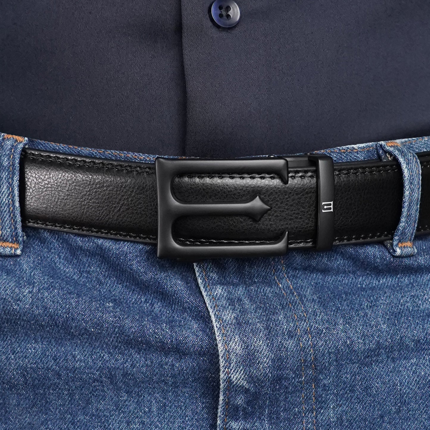 Modena - Matte Black - Vegan leather Men’s belt (24" - 46")