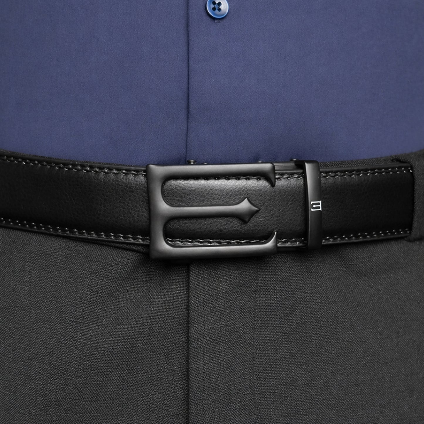 Modena - Matte Black - Vegan leather Men’s belt (24" - 46")