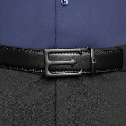 Modena - Matte Black - Vegan leather Men’s belt (24" - 46")