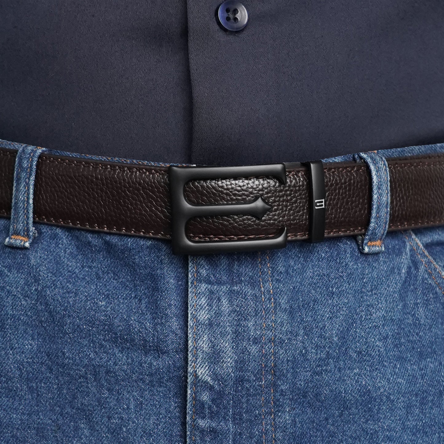 Modena - Matte Black - Vegan leather Men’s belt (24" - 46")