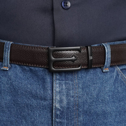 Modena - Matte Black - Vegan leather Men’s belt (24" - 46")