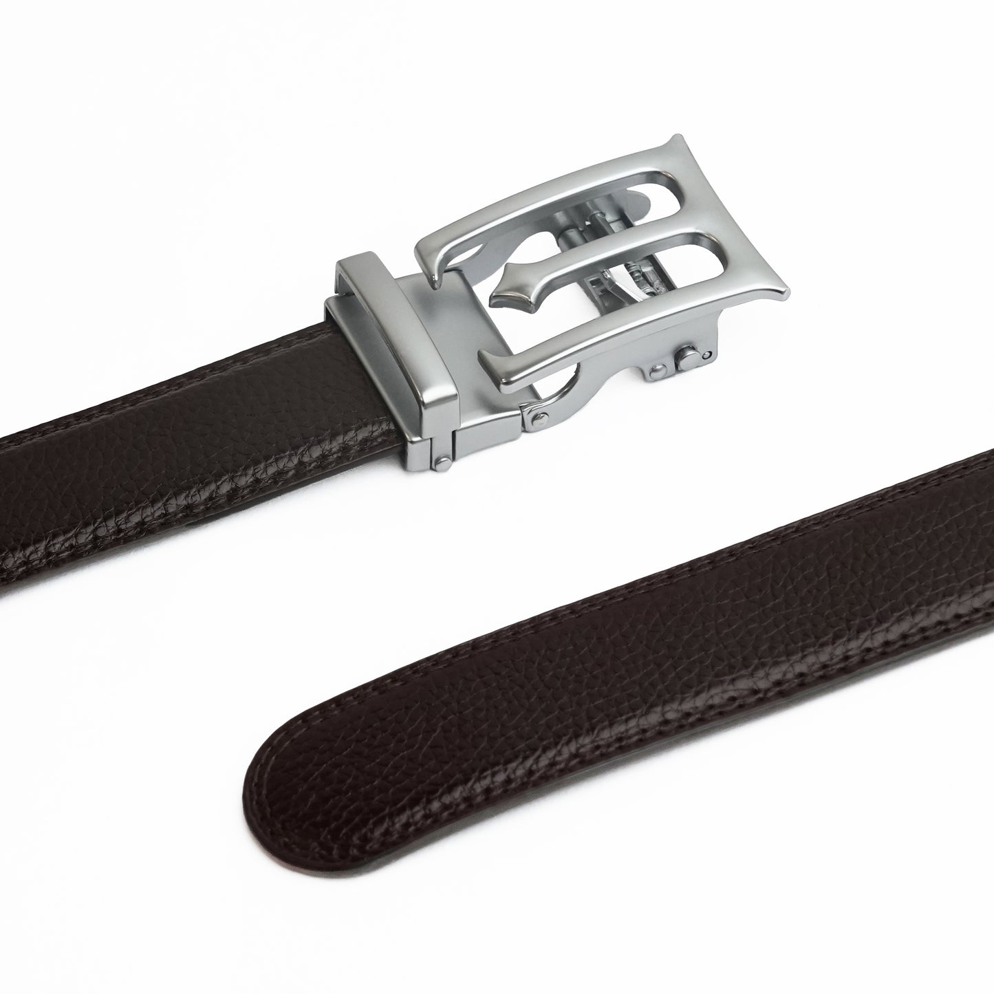 Modena – Brushed Silver - Vegan leather Men’s belt (24" - 46")