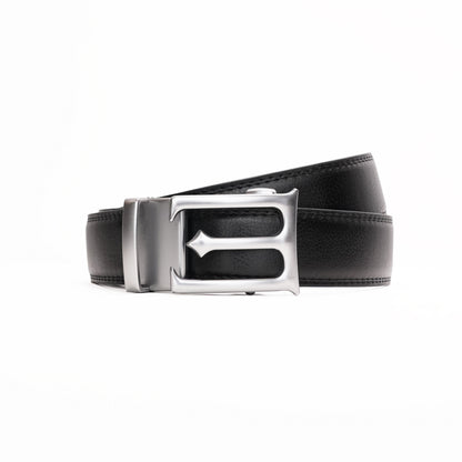 Modena – Brushed Silver - Vegan leather Men’s belt (24" - 46")