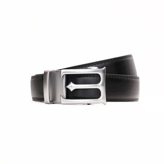 Modena – Brushed Silver - Vegan leather Men’s belt (24" - 46")