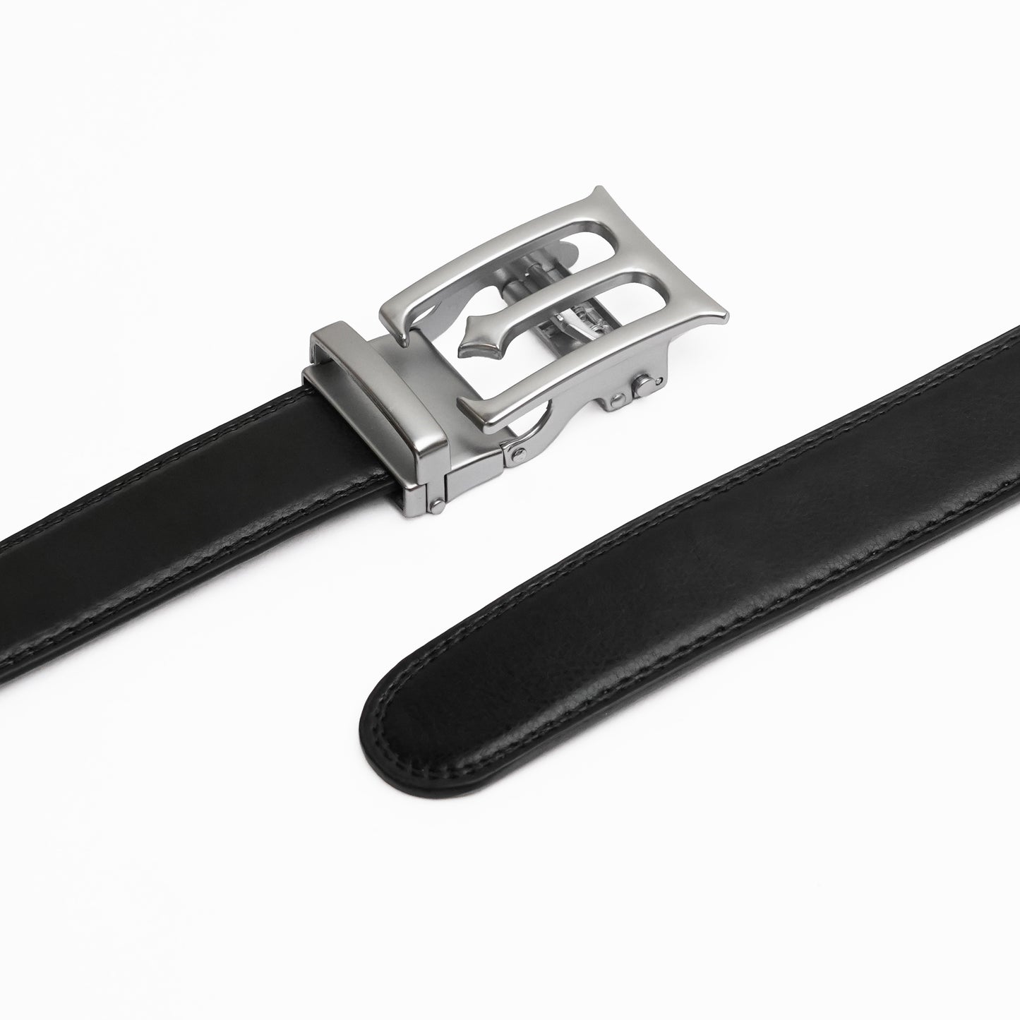 Modena – Brushed Silver - Vegan leather Men’s belt (24" - 46")
