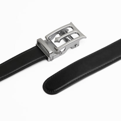 Modena – Brushed Silver - Vegan leather Men’s belt (24" - 46")