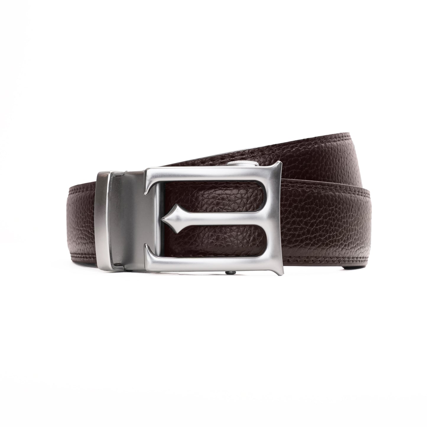 Modena – Brushed Silver - Vegan leather Men’s belt (24" - 46")